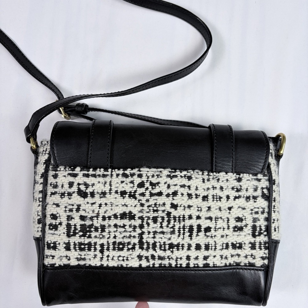J.Crew Marlie Purse Tweed Wool Leather Magnetic Close Adjustable Strap Old Money - Picture 8 of 10